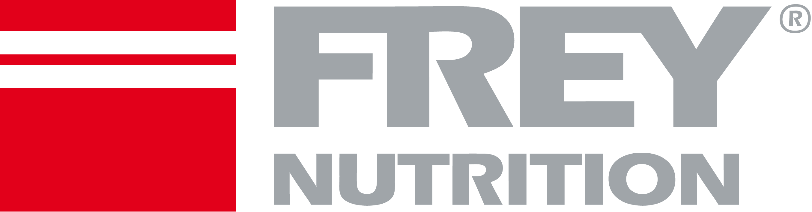 frey nutrition logo red grey gradient